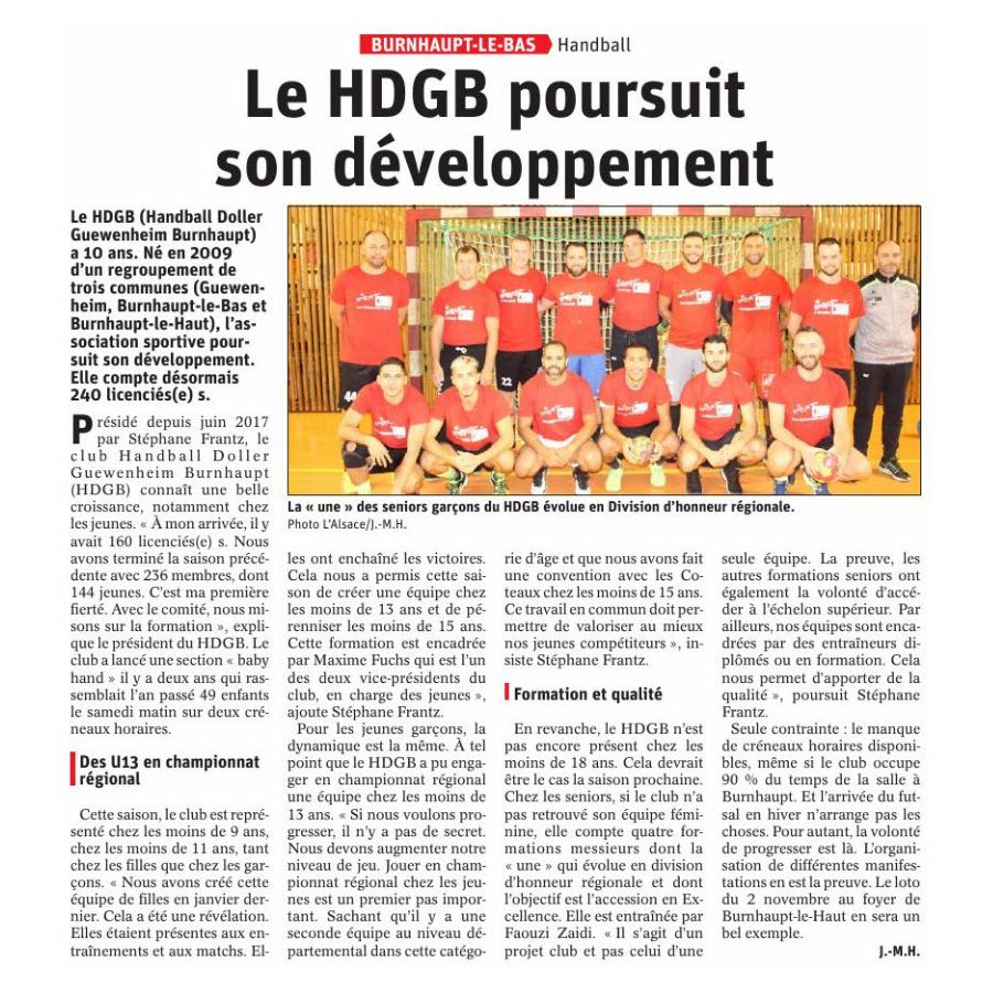 Le HDGB poursuit son développement